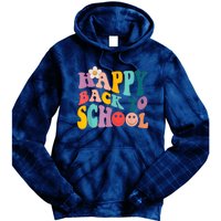 Retro Groovy Happy First Day Of School Back To School Gifts Tie Dye Hoodie