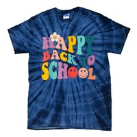 Retro Groovy Happy First Day Of School Back To School Gifts Tie-Dye T-Shirt