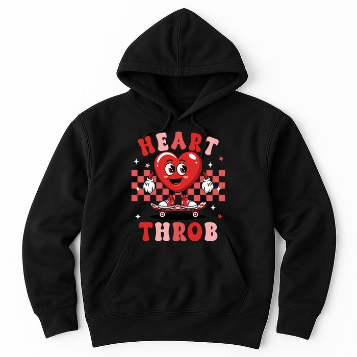 Retro Groovy Heart Throb Valentines Day Hoodie
