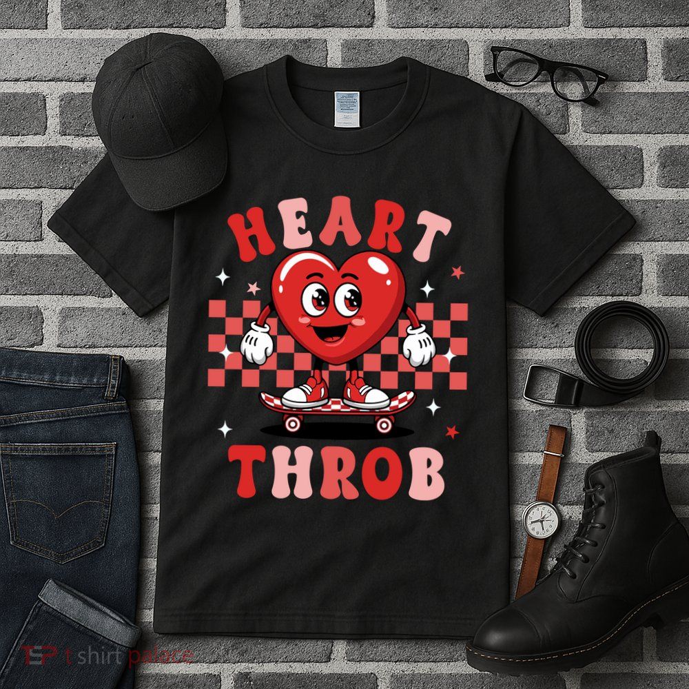 Retro Groovy Heart Throb Valentines Day Tall T-Shirt