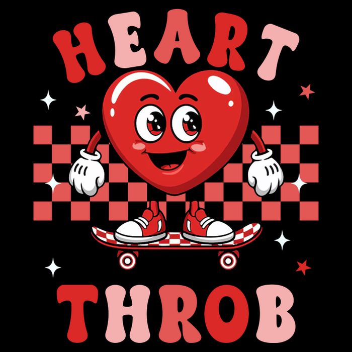 Retro Groovy Heart Throb Valentines Day Bucket Hat