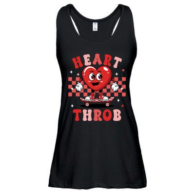 Retro Groovy Heart Throb Valentines Day Ladies Essential Flowy Tank