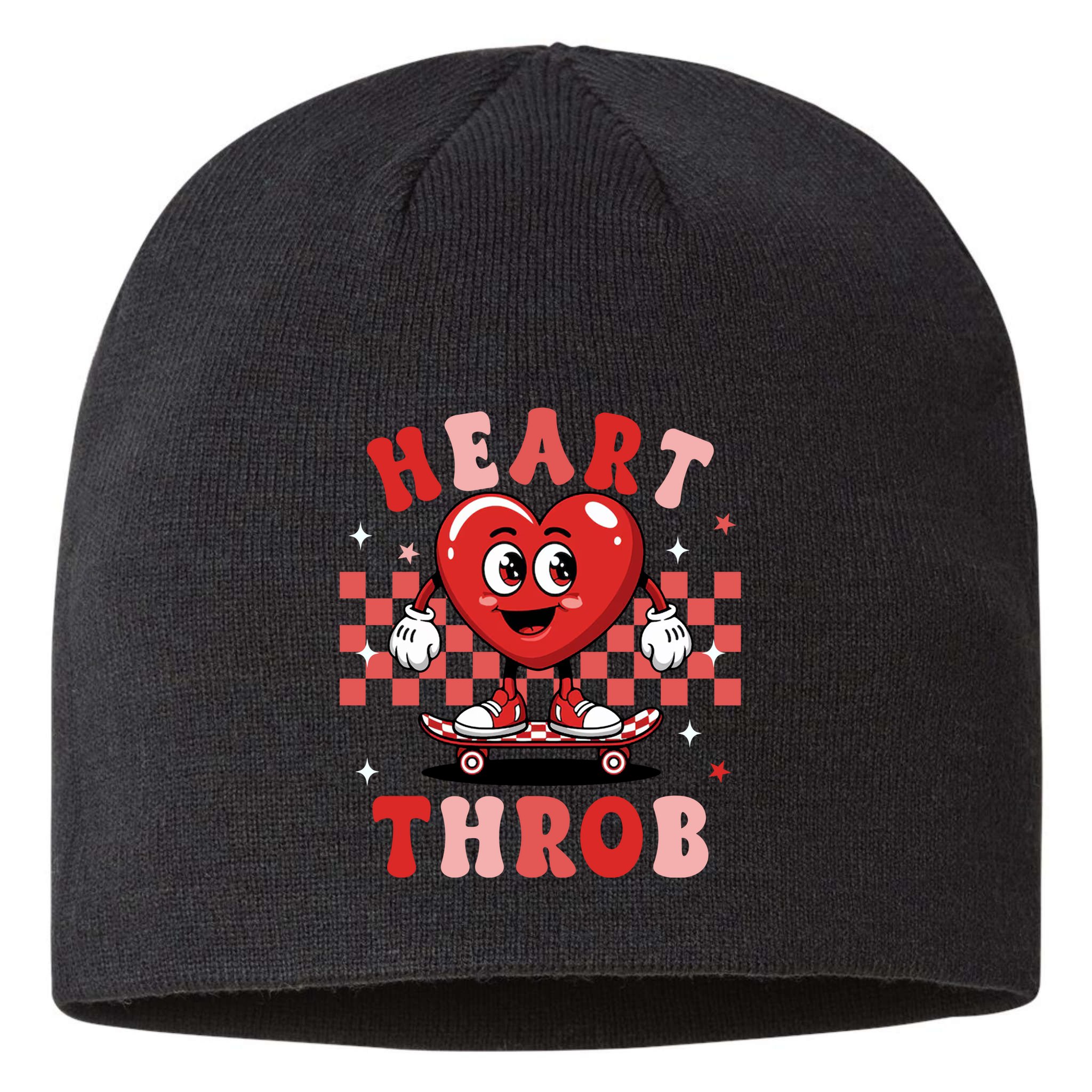 Retro Groovy Heart Throb Valentines Day Sustainable Beanie