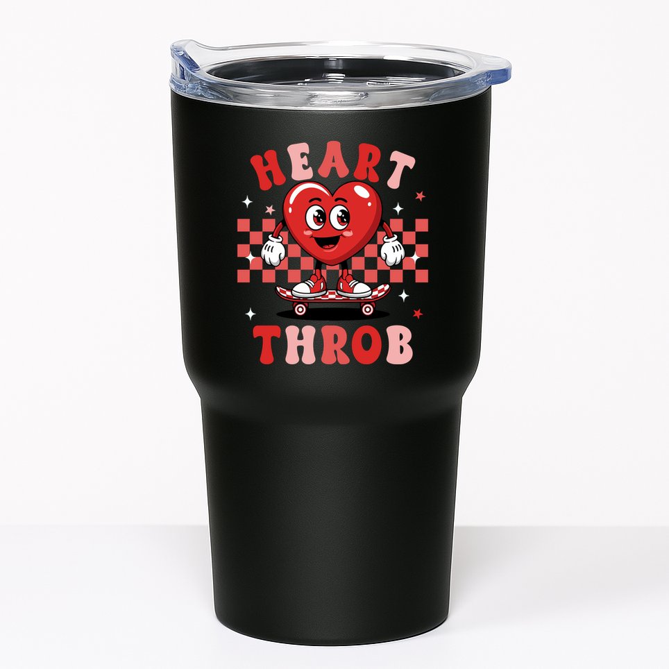 Retro Groovy Heart Throb Valentines Day Tumbler