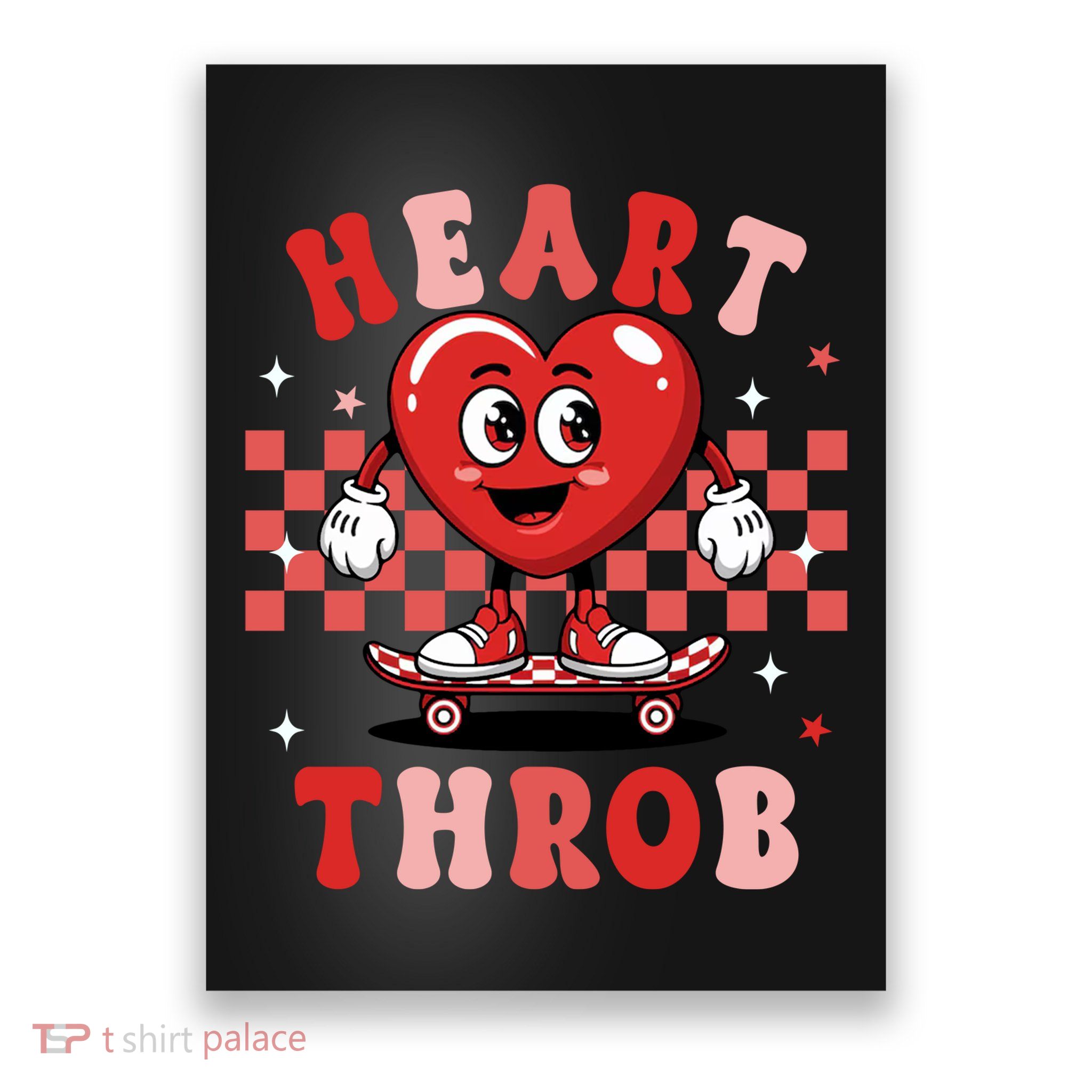 Retro Groovy Heart Throb Valentines Day Poster