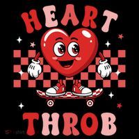 Retro Groovy Heart Throb Valentines Day Poster