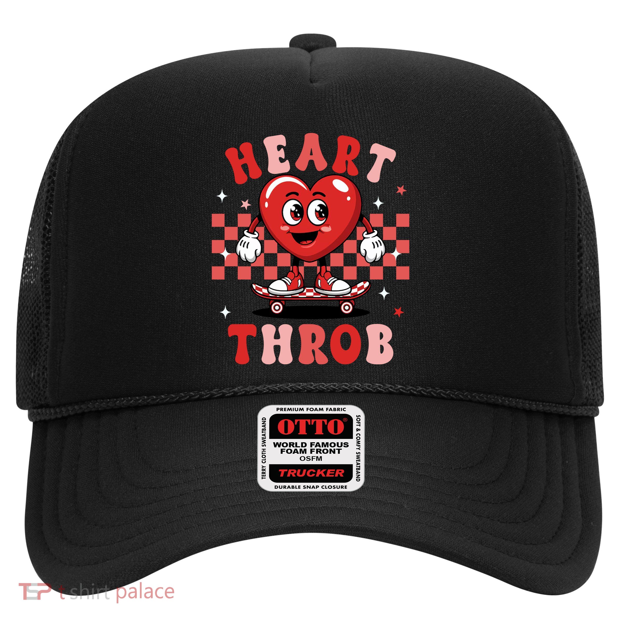Retro Groovy Heart Throb Valentines Day Trucker Hat