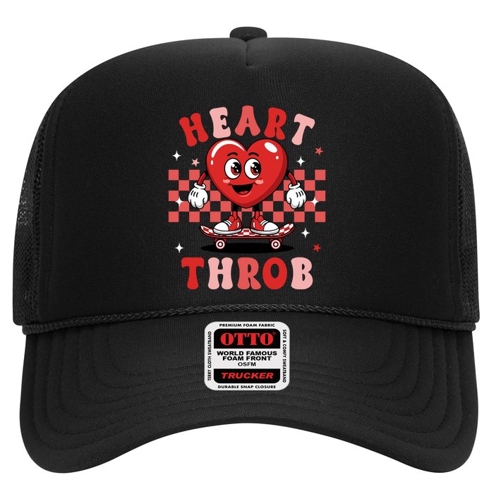 Retro Groovy Heart Throb Valentines Day Trucker Hat