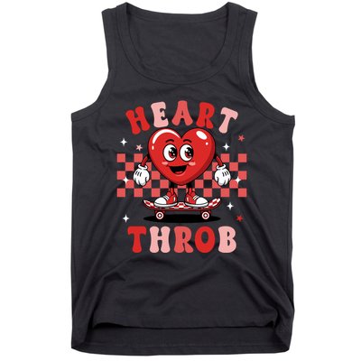 Retro Groovy Heart Throb Valentines Day Tank Top