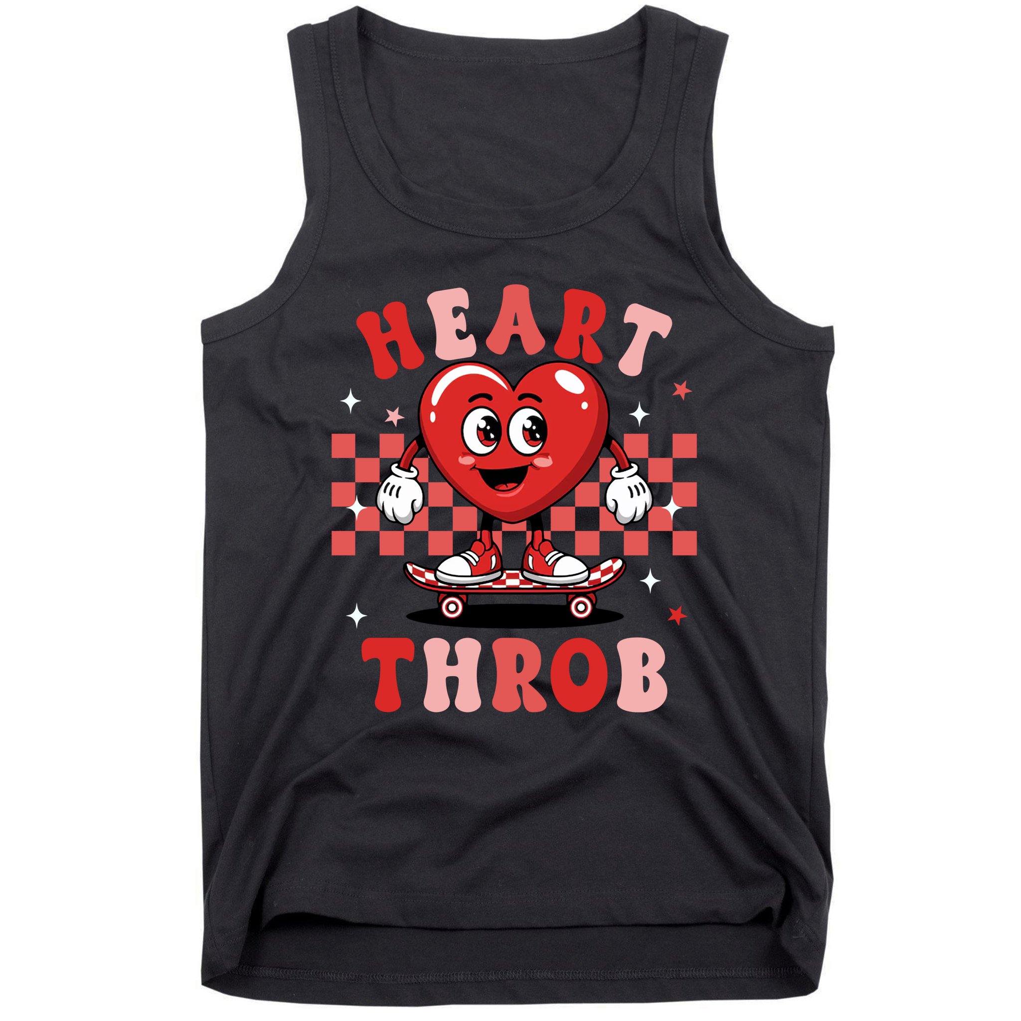 Retro Groovy Heart Throb Valentines Day Tank Top