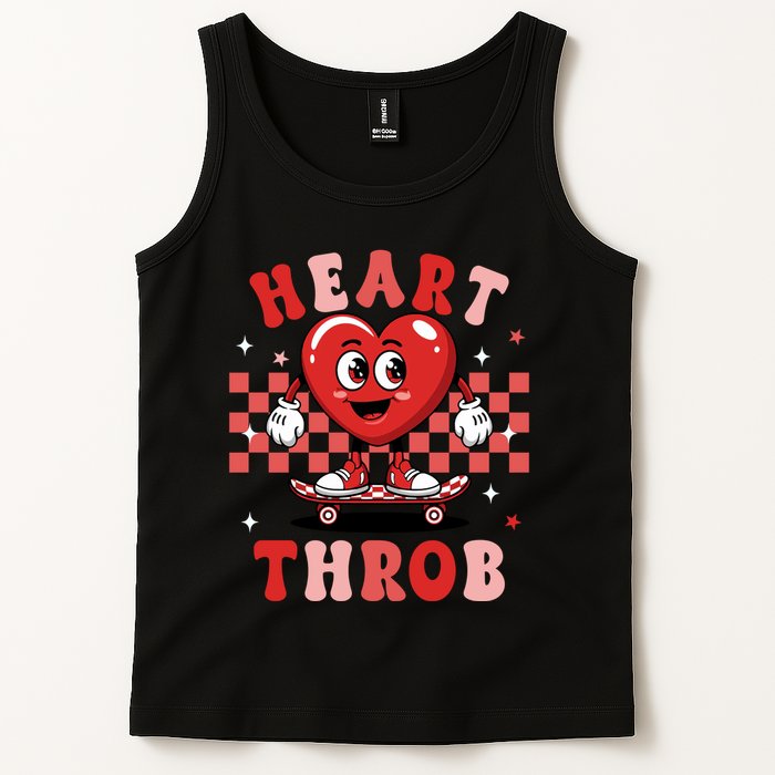 Retro Groovy Heart Throb Valentines Day Tank Top