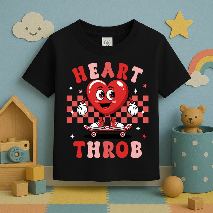 Retro Groovy Heart Throb Valentines Day Toddler T-Shirt