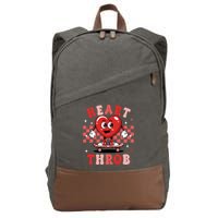 Retro Groovy Heart Throb Valentines Day Cotton Canvas Backpack