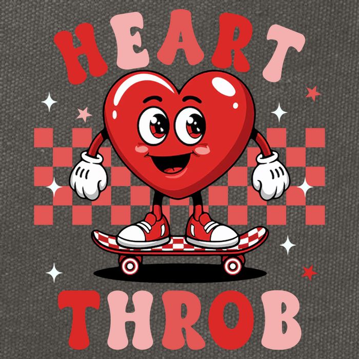 Retro Groovy Heart Throb Valentines Day Cotton Canvas Backpack