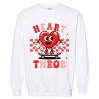 Retro Groovy Heart Throb Valentines Day Garment-Dyed Sweatshirt