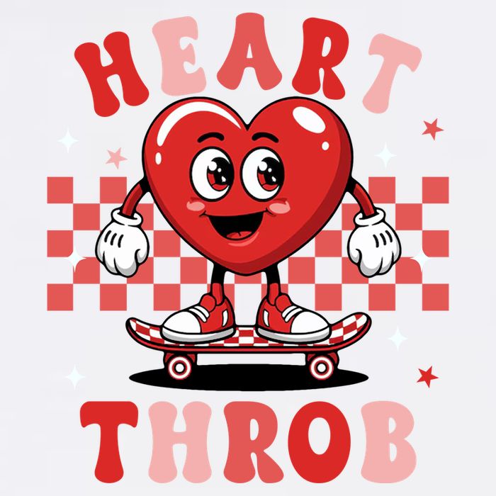 Retro Groovy Heart Throb Valentines Day Garment-Dyed Sweatshirt