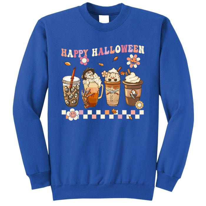 Retro Groovy Horror Fall Movie Coffee Hippie Halloween Witch Gift Sweatshirt