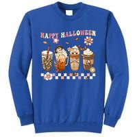 Retro Groovy Horror Fall Movie Coffee Hippie Halloween Witch Gift Tall Sweatshirt