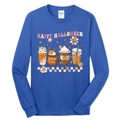 Retro Groovy Horror Fall Movie Coffee Hippie Halloween Witch Meaningful Gift Tall Long Sleeve T-Shirt