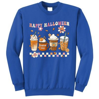 Retro Groovy Horror Fall Movie Coffee Hippie Halloween Witch Meaningful Gift Tall Sweatshirt