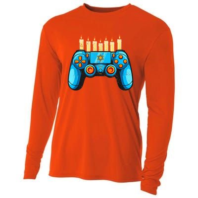 Retro Gamepad Happy Hanukkah Funny Pajama Family Matching Cooling Performance Long Sleeve Crew