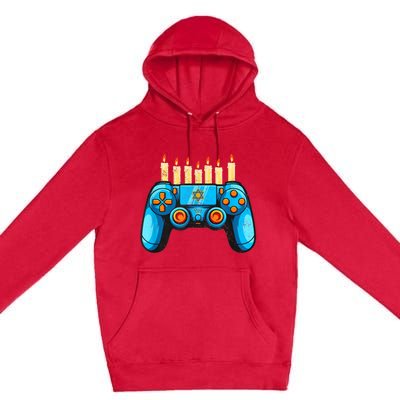 Retro Gamepad Happy Hanukkah Funny Pajama Family Matching Premium Pullover Hoodie