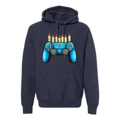 Retro Gamepad Happy Hanukkah Funny Pajama Family Matching Premium Hoodie