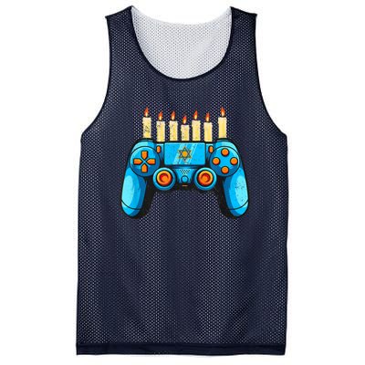 Retro Gamepad Happy Hanukkah Funny Pajama Family Matching Mesh Reversible Basketball Jersey Tank