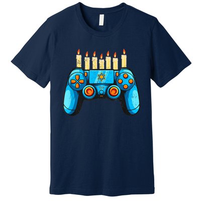 Retro Gamepad Happy Hanukkah Funny Pajama Family Matching Premium T-Shirt