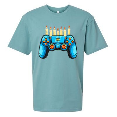 Retro Gamepad Happy Hanukkah Funny Pajama Family Matching Sueded Cloud Jersey T-Shirt