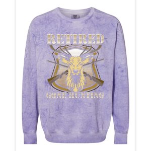 Retired Gone Hunting Dad Grandpa Gift Colorblast Crewneck Sweatshirt