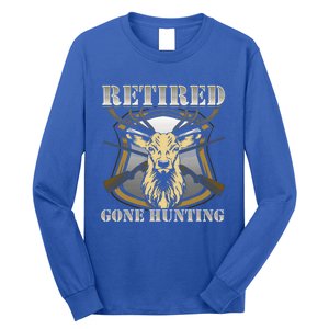 Retired Gone Hunting Dad Grandpa Gift Long Sleeve Shirt