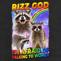 Rizz God IM Afraid Of Talking To Women 7 Panel Mesh Trucker Snapback Hat