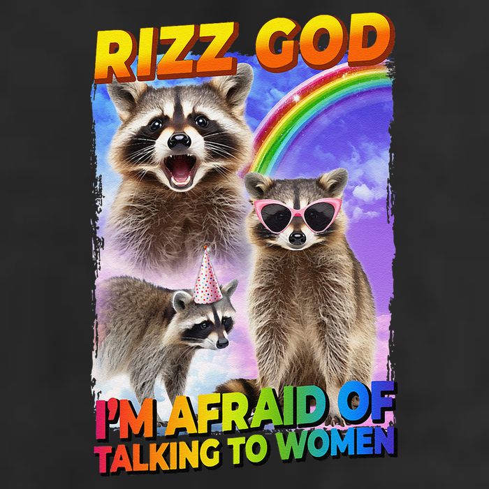Rizz God IM Afraid Of Talking To Women 7 Panel Mesh Trucker Snapback Hat