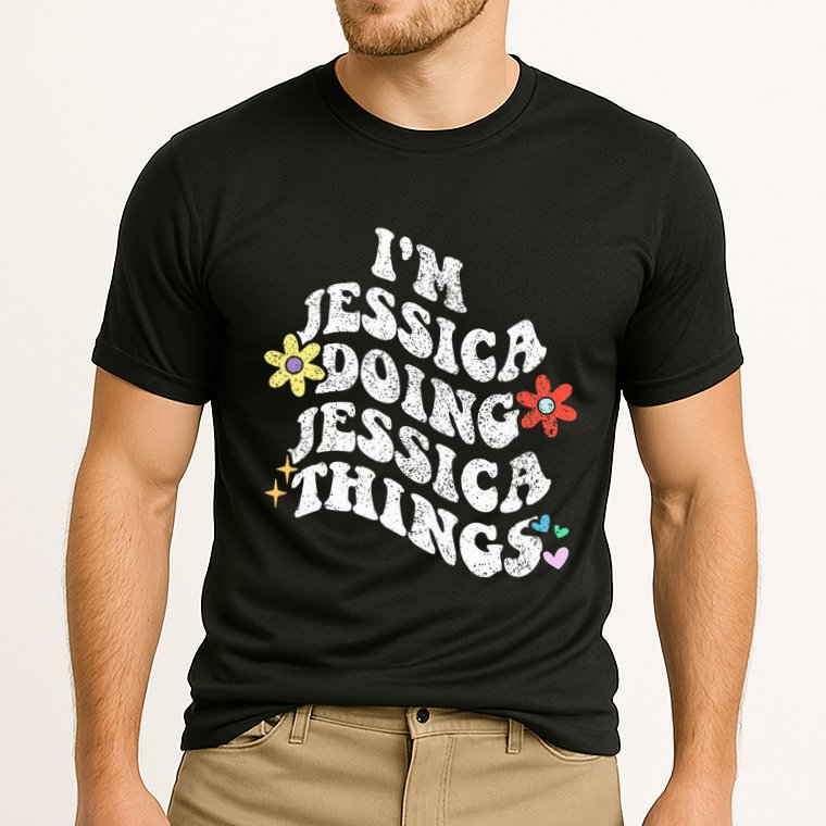 Retro Groovy Im Jessica Doing Jessica Things Funny MotherS Cooling Performance Crew T-Shirt