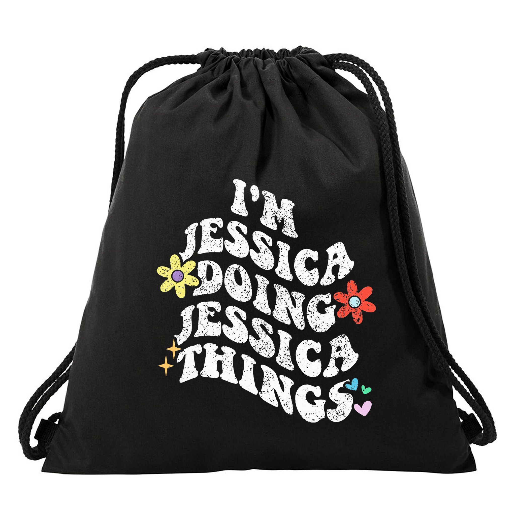 Retro Groovy Im Jessica Doing Jessica Things Funny MotherS Drawstring Bag