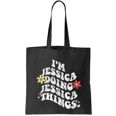 Retro Groovy Im Jessica Doing Jessica Things Funny MotherS Bag