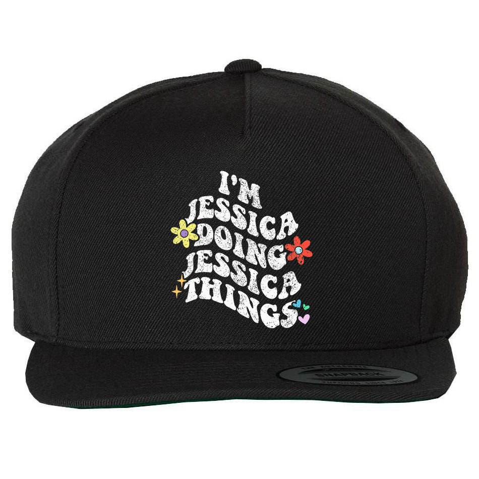 Retro Groovy Im Jessica Doing Jessica Things Funny MotherS Wool Snapback Cap