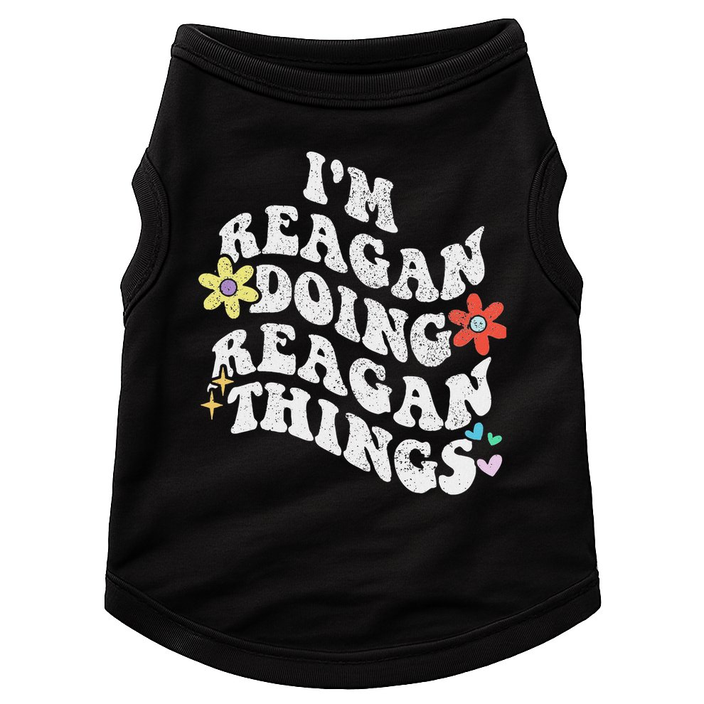 Retro Groovy Im Reagan Doing Reagan Things Funny Mother's Doggie Tank