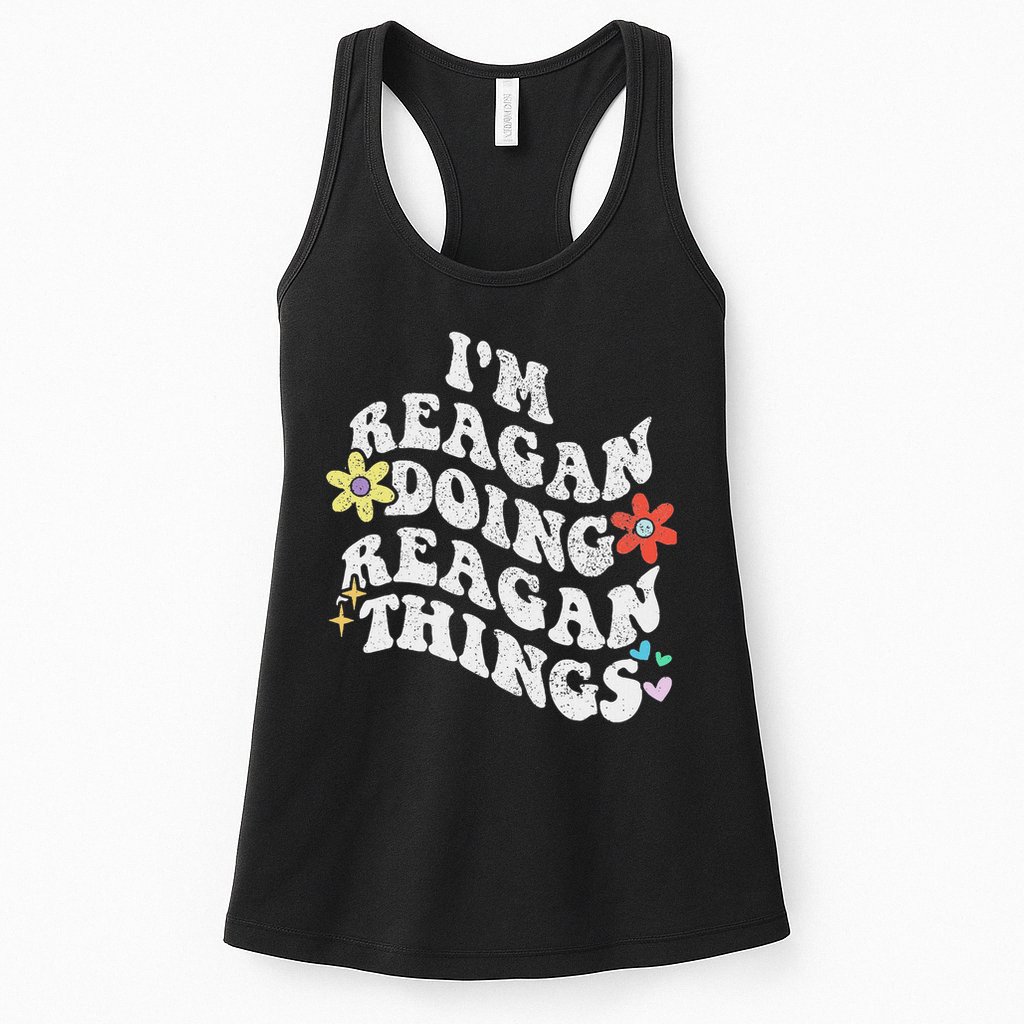 Retro Groovy Im Reagan Doing Reagan Things Funny Mother's Womens Tank Top