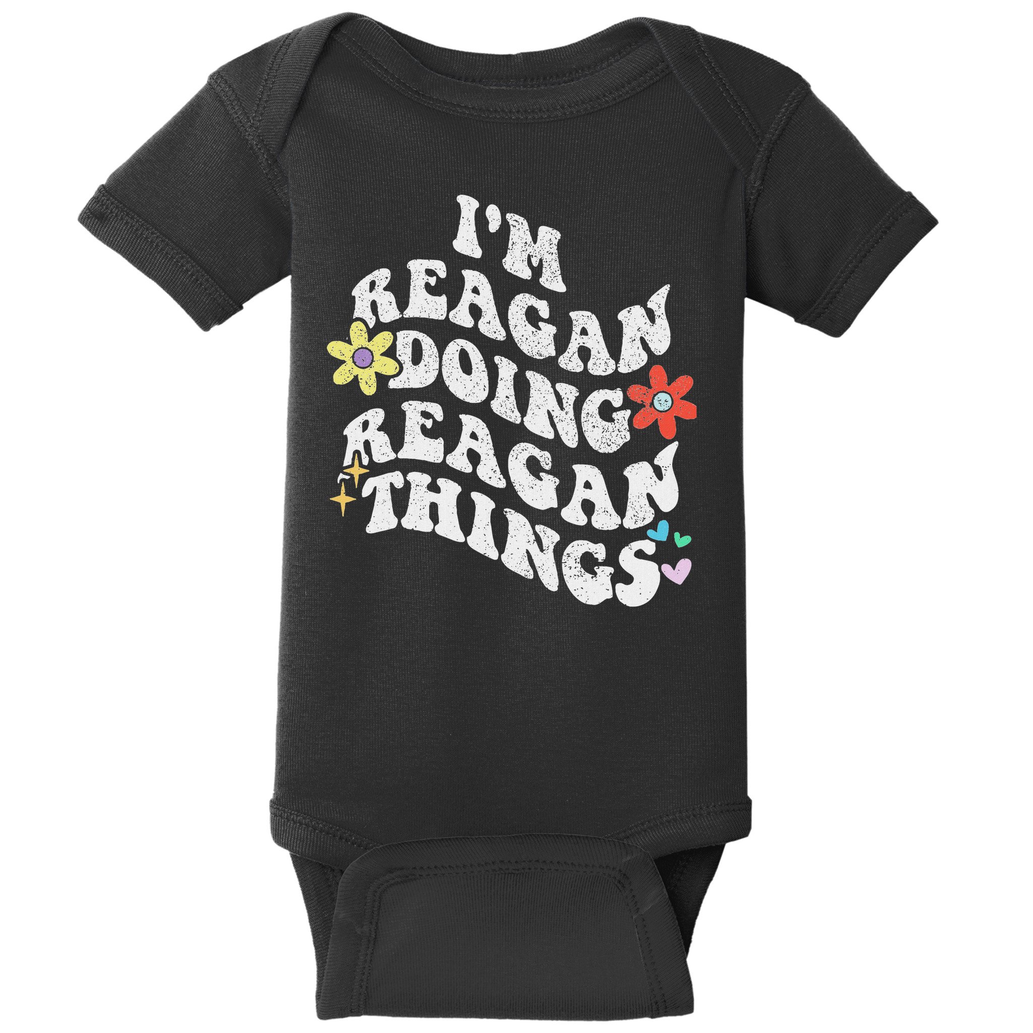 Retro Groovy Im Reagan Doing Reagan Things Funny Mother's Baby Bodysuit