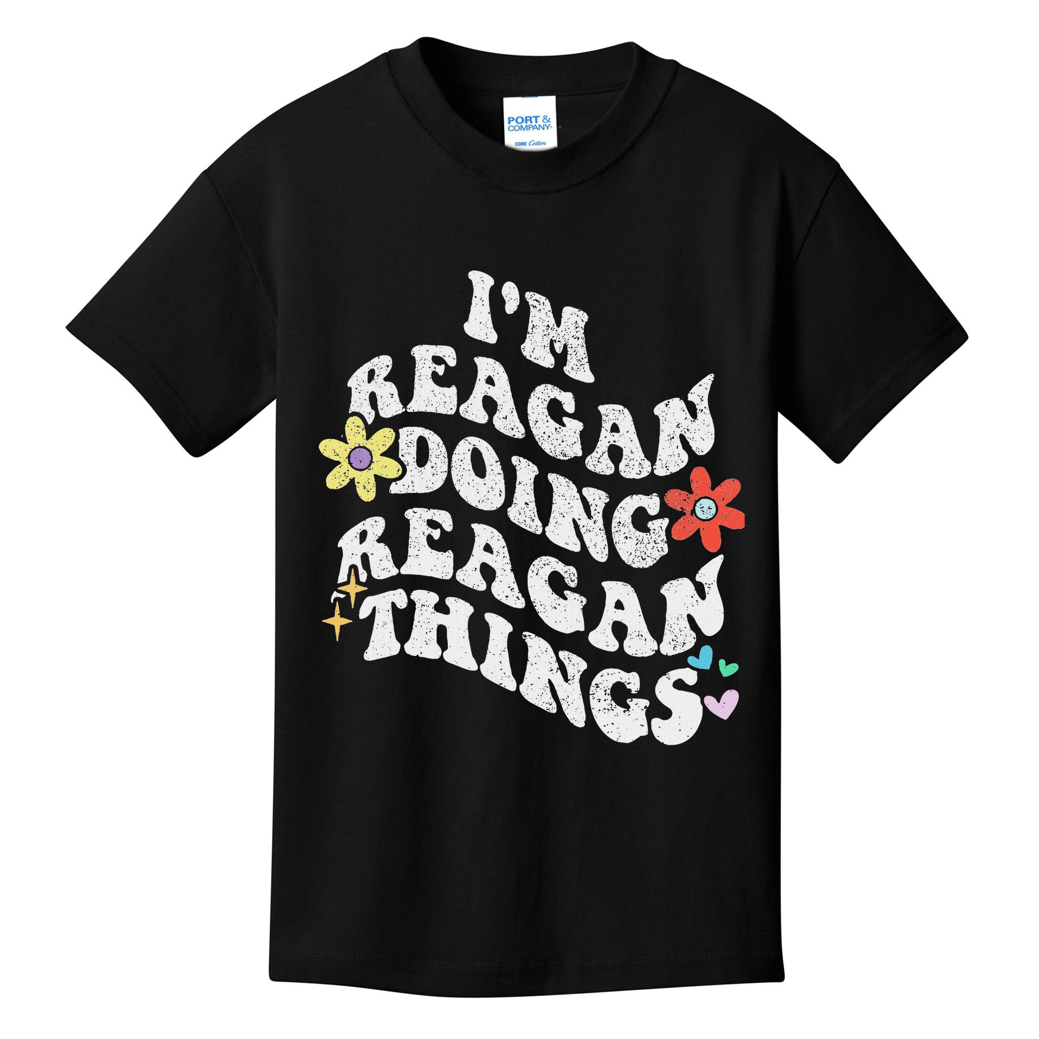 Retro Groovy Im Reagan Doing Reagan Things Funny Mother's Kids T-Shirt