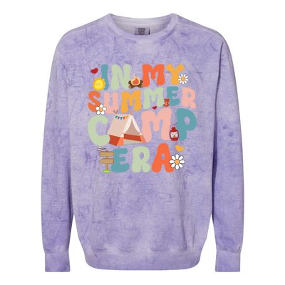 Retro Groovy In My Summer Camp Era Summer Camp Camping Funny Christmas In July Colorblast Crewneck Sweatshirt