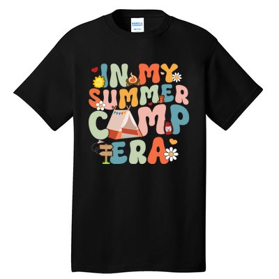 Retro Groovy In My Summer Camp Era Summer Camp Camping Funny Christmas In July Tall T-Shirt