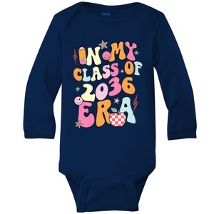 Retro Groovy In My Class Of 2036 Era Class Of 2036 Graduate Gift Baby Long Sleeve Bodysuit