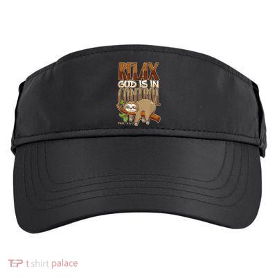 Relax God Is In Control Christian Bible Quote Sloth Adult Drive Performance Visor