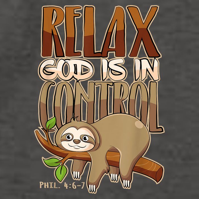 Relax God Is In Control Christian Bible Quote Sloth Vector Backpack