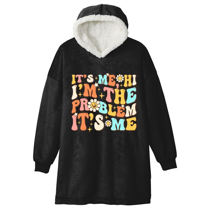 Retro Groovy I'm A Problem Sarcasm Humor Funny Cute Hooded Wearable Blanket