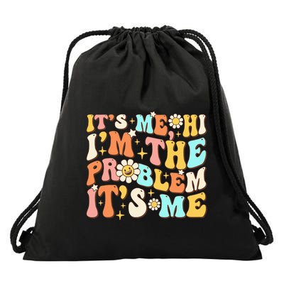 Retro Groovy I'm A Problem Sarcasm Humor Funny Cute Drawstring Bag