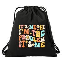 Retro Groovy I'm A Problem Sarcasm Humor Funny Cute Drawstring Bag